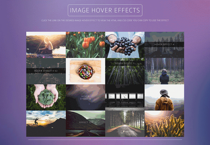 Hover image library only needs html and css